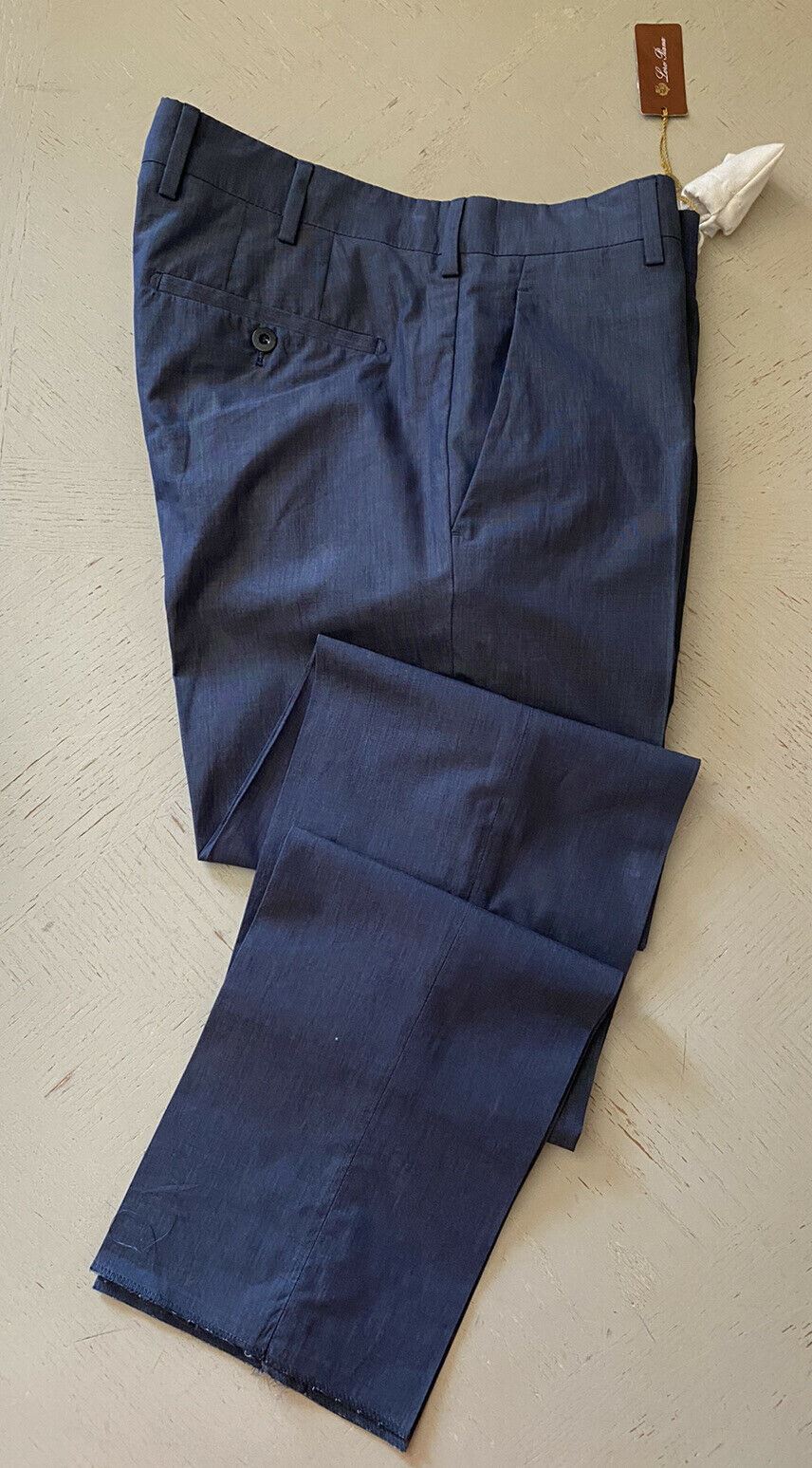 Neu mit Etikett: 650 $ Loro Piana Herrenanzughose Blau 35 US (50 Eu) Italien