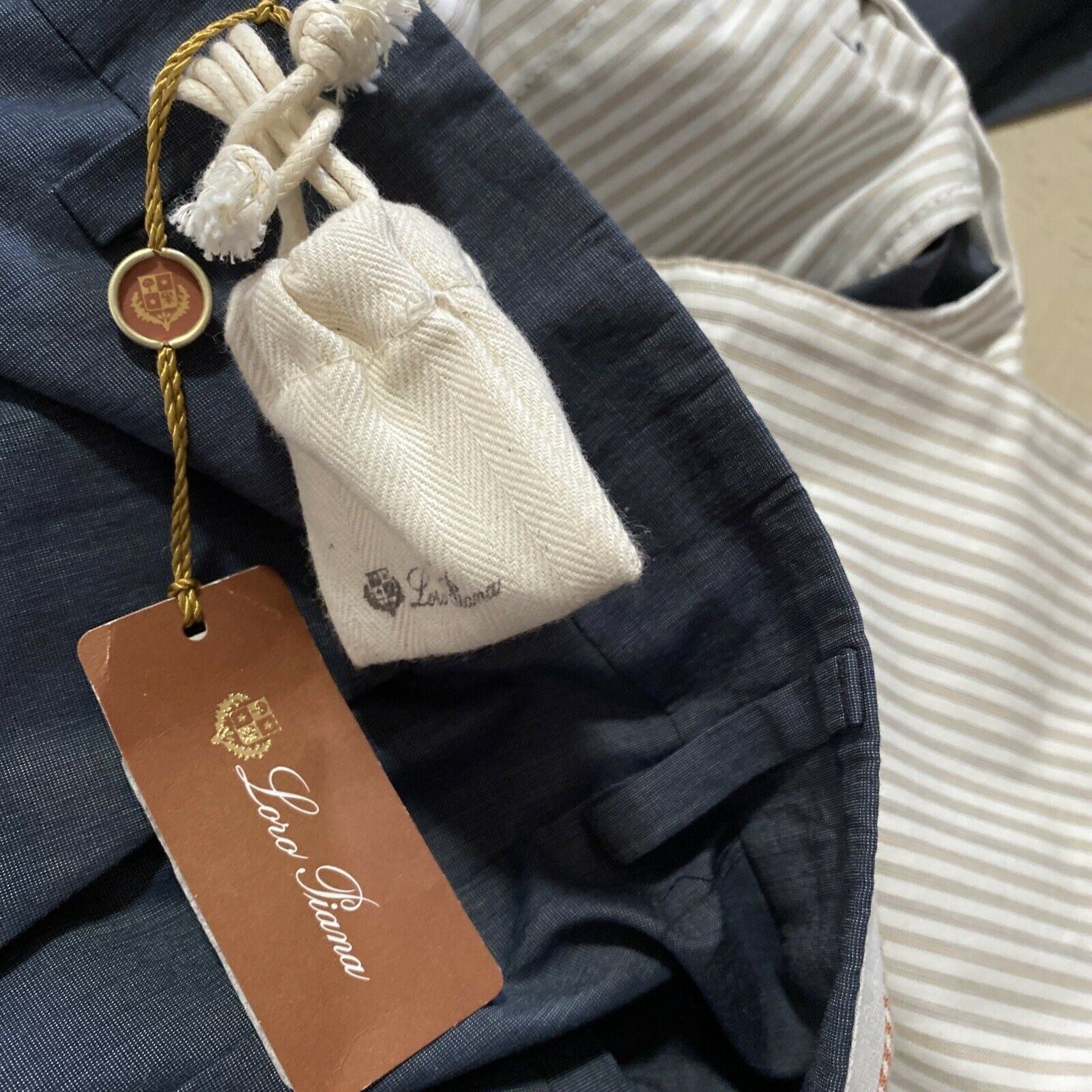 СЗТ $650 Loro Piana Мужские классические брюки синие 35 США (50 ЕС) Италия