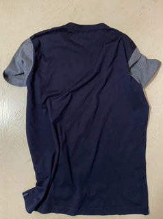 495 $ Brunello Cucinelli Herren-T-Shirt Slim Fit Marine/Grau Größe M Italien