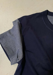 495 $ Brunello Cucinelli Herren-T-Shirt Slim Fit Marine/Grau Größe M Italien