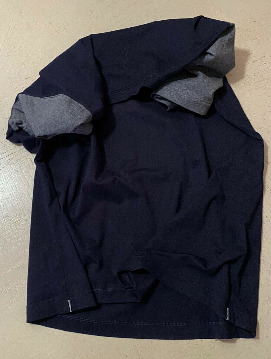 495 $ Brunello Cucinelli Herren-T-Shirt Slim Fit Marine/Grau Größe M Italien