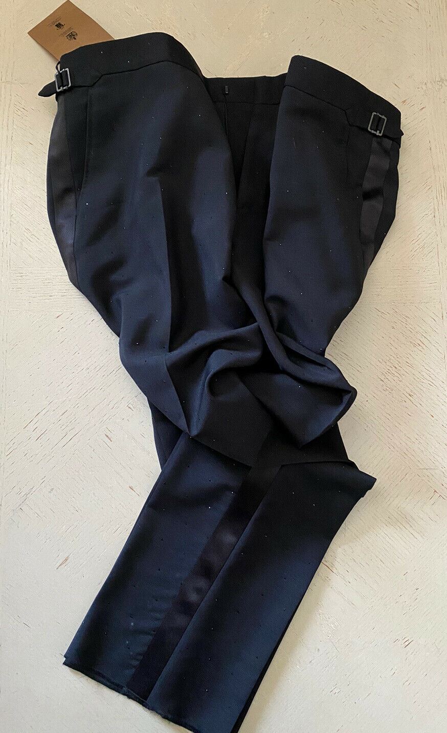 NWT $1395 Burberry Men Classic Fit Crystal-Embellished Pants Black 56 Eu