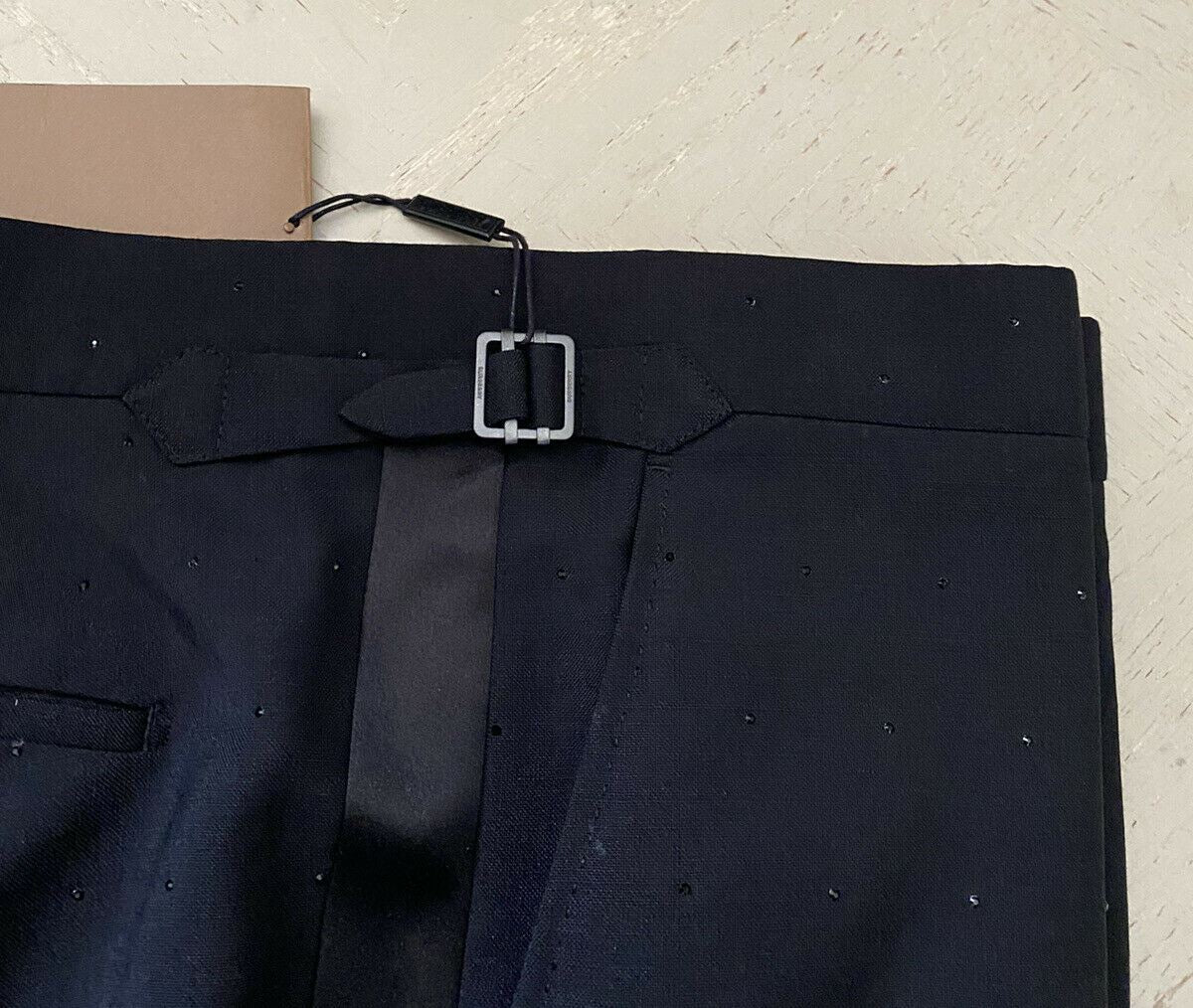 NWT $1395 Burberry Men Classic Fit Crystal-Embellished Pants Black 56 Eu