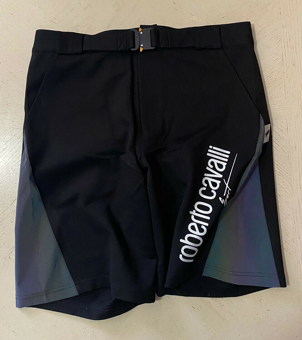 NWT $415 Мужские шорты для плавания Roberto Cavalli, черные, размер S