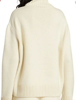 Neu $1950 Loro Piana Damen Dolce Vita Rollkragen-Kaschmirpullover Creme S Italien