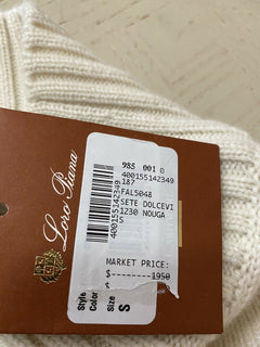 Neu $1950 Loro Piana Damen Dolce Vita Rollkragen-Kaschmirpullover Creme S Italien