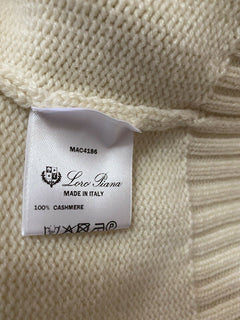 Neu $1950 Loro Piana Damen Dolce Vita Rollkragen-Kaschmirpullover Creme S Italien