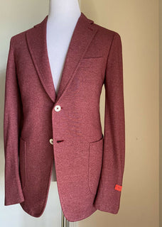 Neu mit Etikett: 4475 $ Isaia Herren-Jacke aus Kaschmir/Seide, Blazer, Rot, 42R US (52R Eu), Italien