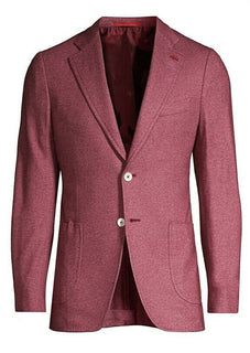 Neu mit Etikett: 4475 $ Isaia Herren-Jacke aus Kaschmir/Seide, Blazer, Rot, 42R US (52R Eu), Italien