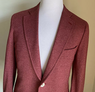 Neu mit Etikett: 4475 $ Isaia Herren-Jacke aus Kaschmir/Seide, Blazer, Rot, 42R US (52R Eu), Italien