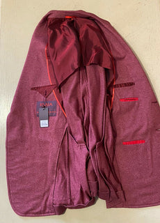 Neu mit Etikett: 4475 $ Isaia Herren-Jacke aus Kaschmir/Seide, Blazer, Rot, 42R US (52R Eu), Italien