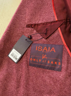 Neu mit Etikett: 4475 $ Isaia Herren-Jacke aus Kaschmir/Seide, Blazer, Rot, 42R US (52R Eu), Italien