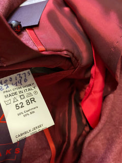Neu mit Etikett: 4475 $ Isaia Herren-Jacke aus Kaschmir/Seide, Blazer, Rot, 42R US (52R Eu), Italien