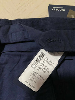 Neu mit Etikett S325 Incotex Herren-Hose aus Leinen/Baumwolle, Marineblau, 40 US (56 Eu)