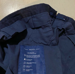 Neu mit Etikett S325 Incotex Herren-Hose aus Leinen/Baumwolle, Marineblau, 40 US (56 Eu)