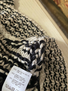 Neu $1995 Brunello Cucinelli Damen Pailette Stripe Pullover Schwarz/Grau L