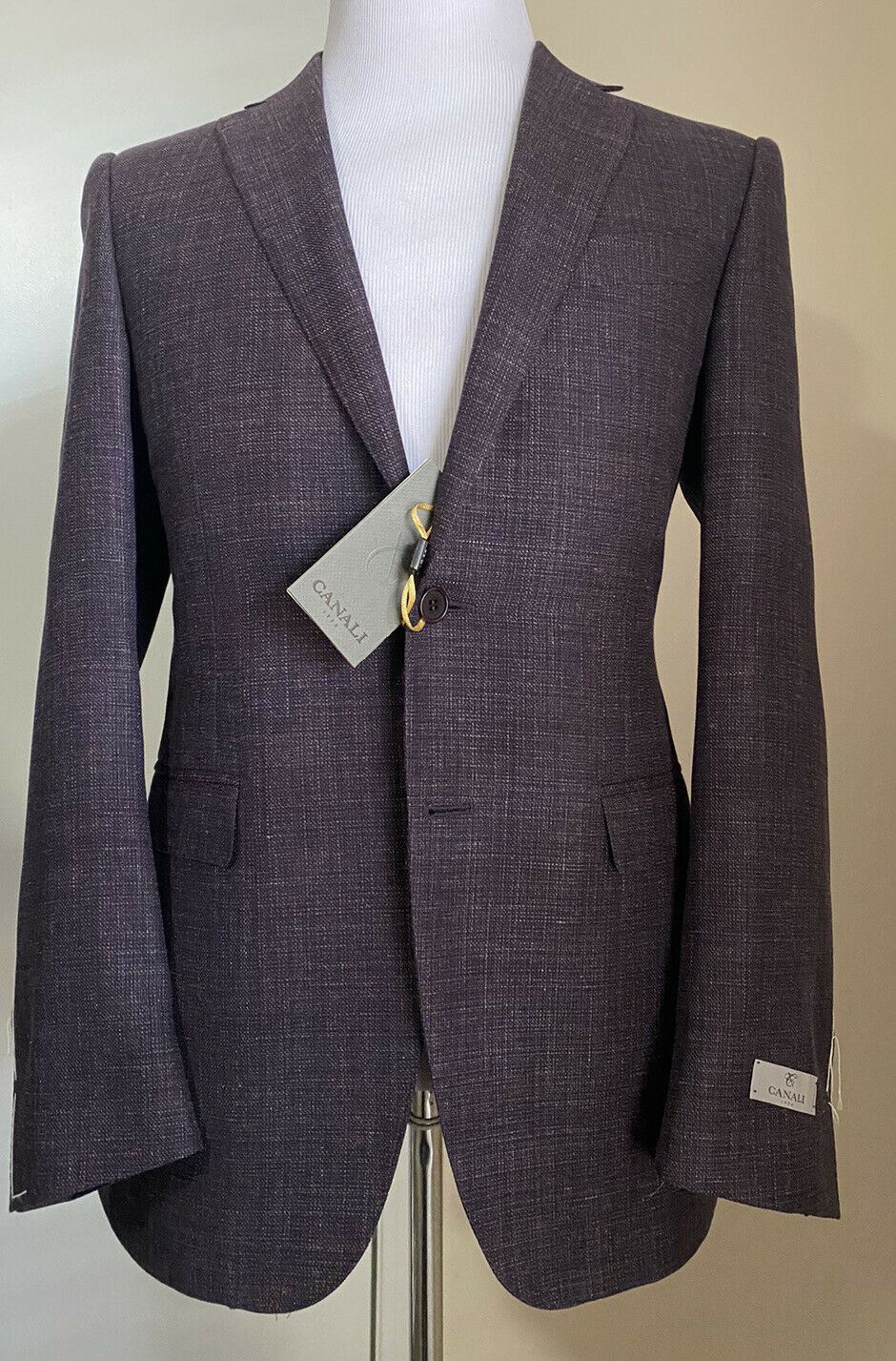 NWT $1695 Canali Men’s Jacket Blazer Purple Multi 38R US ( 48R Eu ) Italy