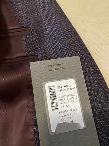 Neu mit Etikett: 1695 $ Canali Herren-Jackenblazer Lila Multi 38R US (48R Eu) Italien
