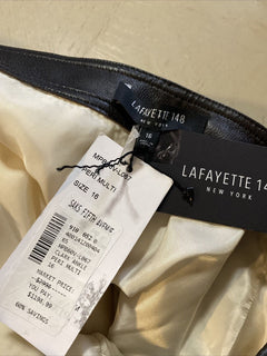 New $2998 Lafayette 148 New York Women Snake Leather Pants Blue/Multicolor 16 US