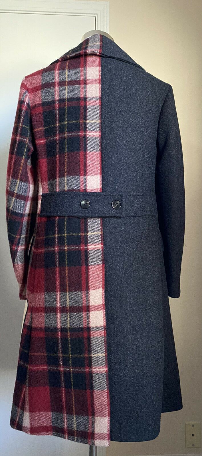 New $6200 Gucci Men Wool Oversized Coat Overcoat Cray/Multicolor 38 US Italy