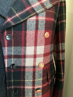 New $6200 Gucci Men Wool Oversized Coat Overcoat Cray/Multicolor 38 US Italy