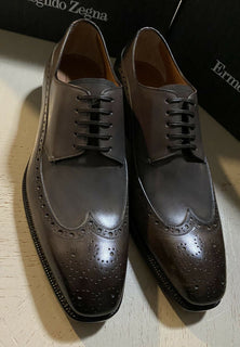 Neue 1495 $ Ermenegildo Zegna Couture Oxford-Lederschuhe Braun 10 US Italien