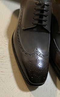 Neue 1495 $ Ermenegildo Zegna Couture Oxford-Lederschuhe Braun 10 US Italien
