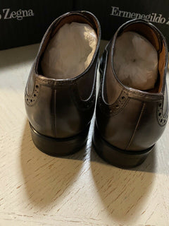 Neue 1495 $ Ermenegildo Zegna Couture Oxford-Lederschuhe Braun 10 US Italien