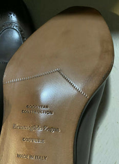 Neue 1495 $ Ermenegildo Zegna Couture Oxford-Lederschuhe Braun 10 US Italien
