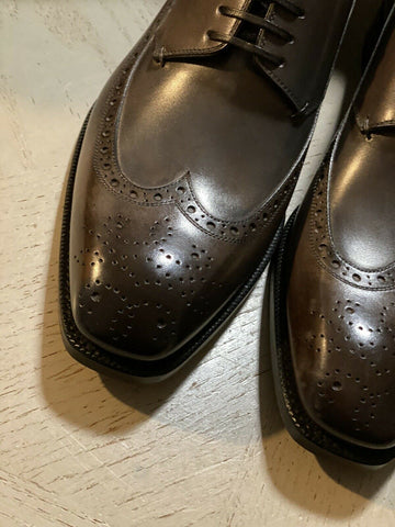 New $1495 Ermenegildo Zegna Couture Oxford Leather Shoes Brown 10.5 US Italy