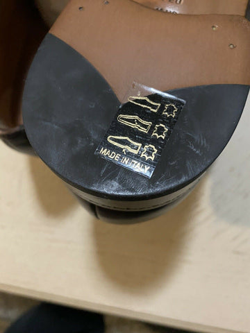 New $1495 Ermenegildo Zegna Couture Oxford Leather Shoes Brown 10.5 US Italy