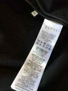 Neu $2400 Gucci Herren Baumwoll-Moleskin mit Ledermanteljacke Schwarz 36 US (46 Eu)