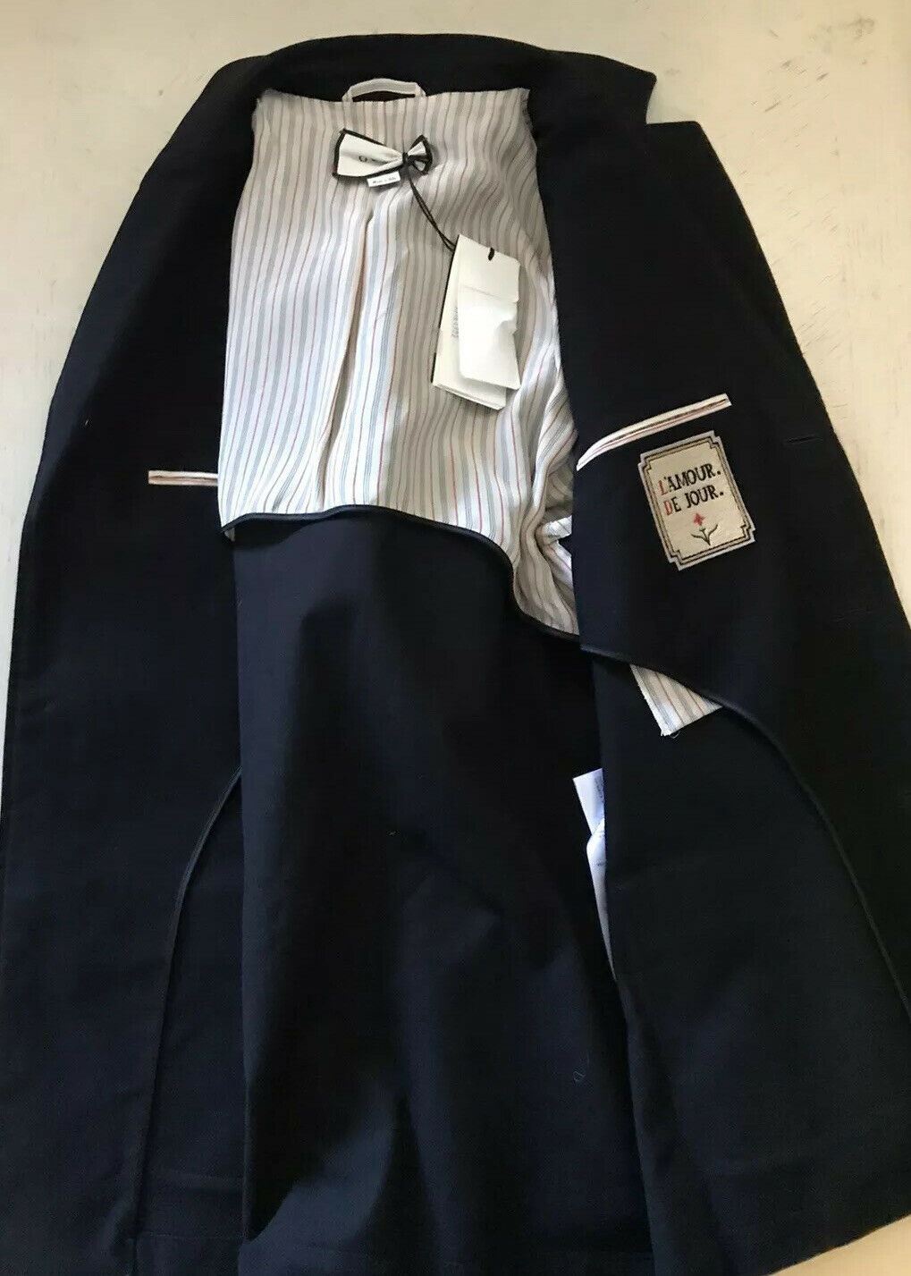 New $2400 Gucci Men Cotton Moleskin W/Leath Coat Jacket Black 36 US ( 46 Eu )