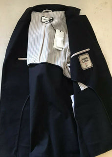 Neu $2400 Gucci Herren Baumwoll-Moleskin mit Ledermanteljacke Schwarz 36 US (46 Eu)