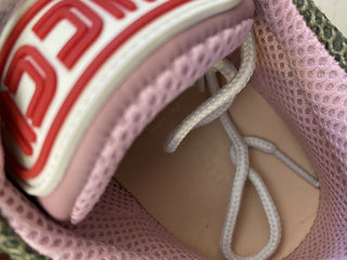 NIB $ 1300 Gucci Damen Sneakers Schuhe Militärgrün/Rot/Rosa 4,5 US/34,5 Eu