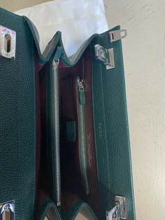 Neue 3400 $ Gucci Kleine Leder-Zumi-Tragetasche mit Henkel, Grün 569712