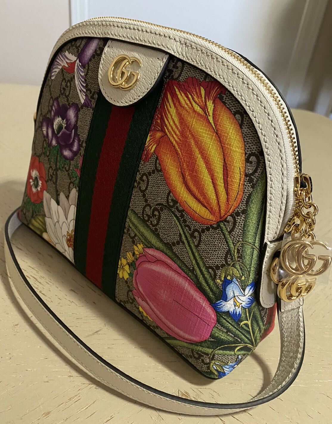 Новая маленькая сумка через плечо Gucci Ophidia GG Flora, разноцветная 499621