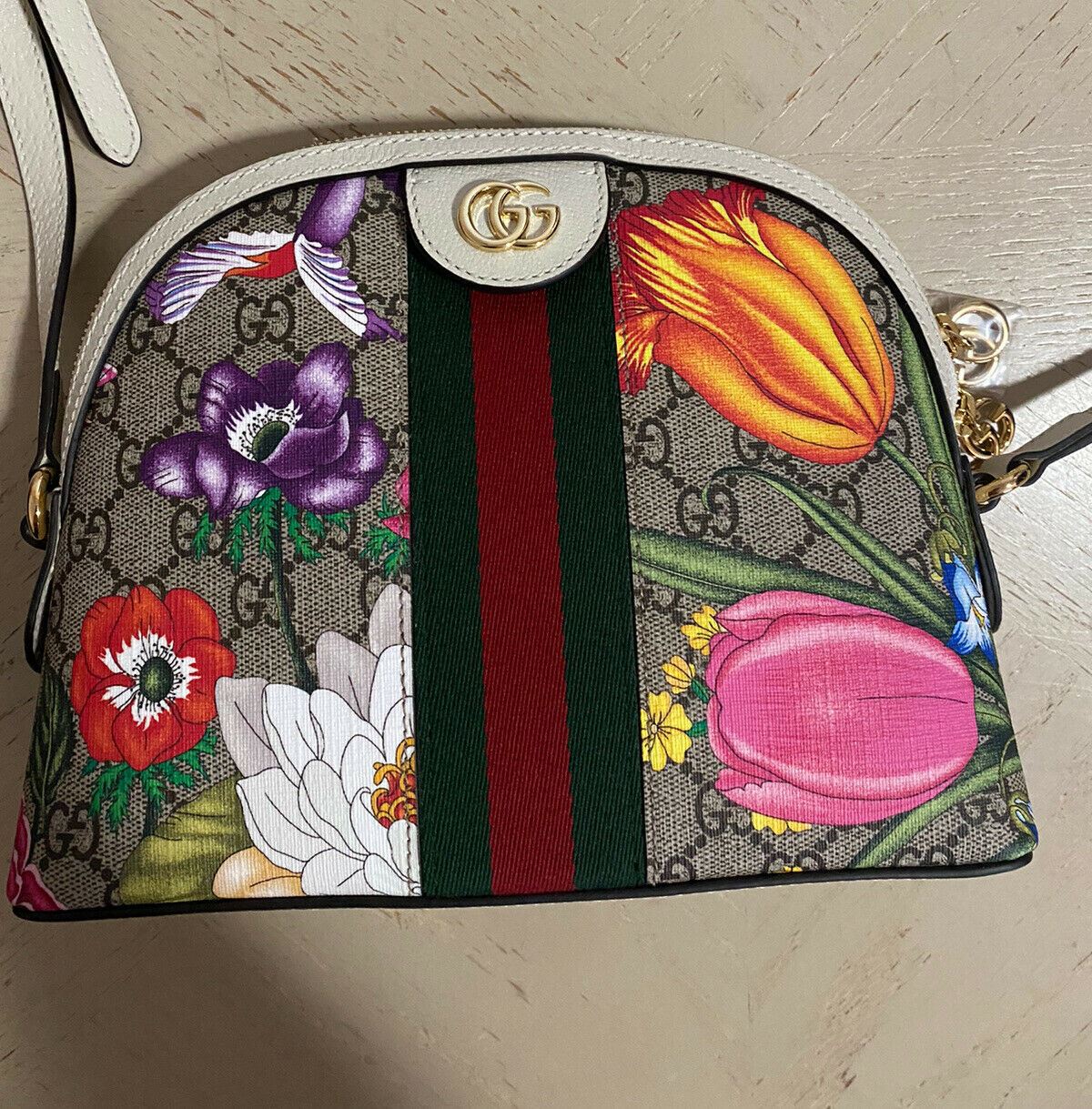 Новая маленькая сумка через плечо Gucci Ophidia GG Flora, разноцветная 499621