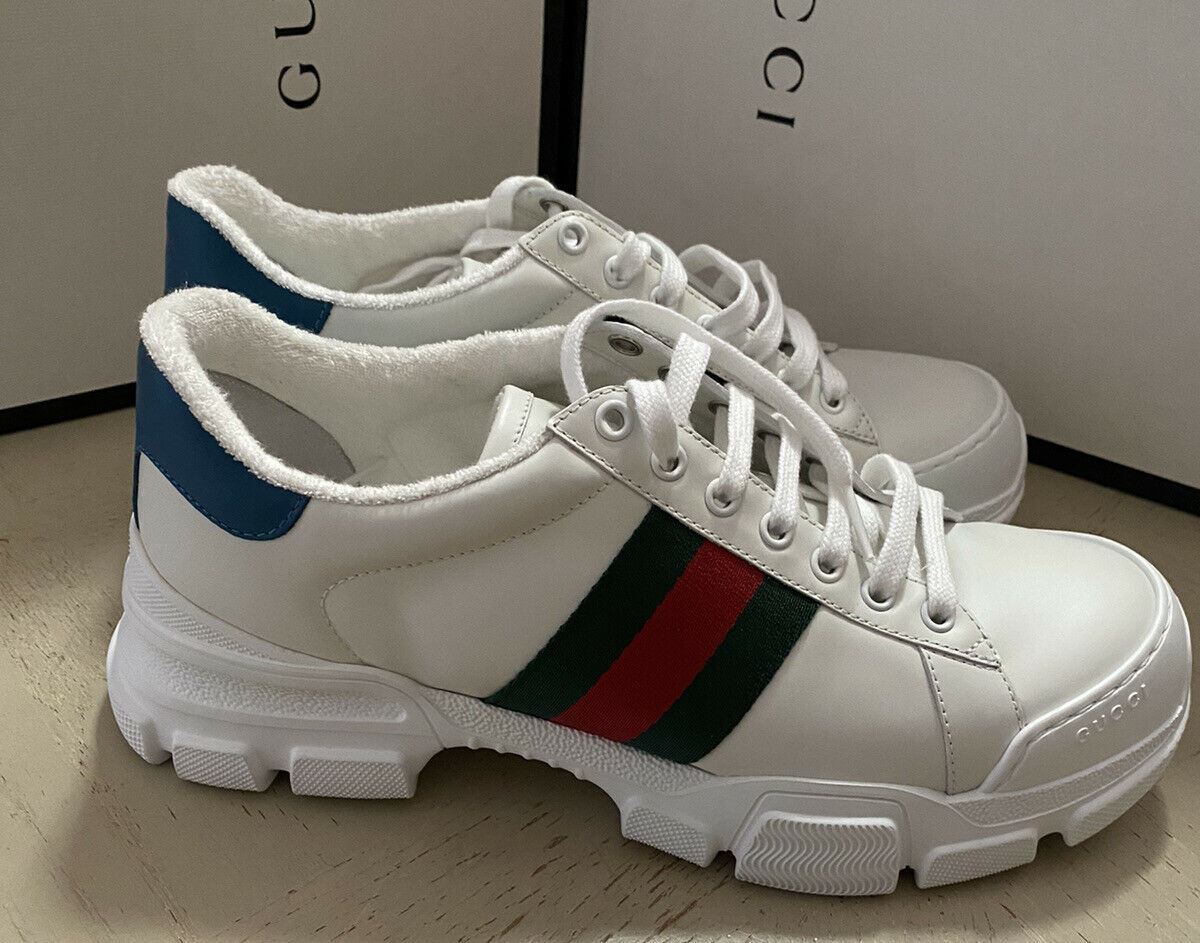New Gucci Men’s Leather Sneakers Shoes White 9 US ( 8 UK ) 624701