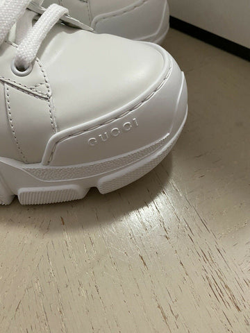 Neue Gucci Herren-Sneakers aus Leder, Weiß, 9 US (8 UK) 624701
