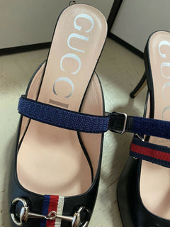 NIB Gucci Damen Sandalenschuhe Schwarz 9,5 US (39,5 Eu) 549617 Italien