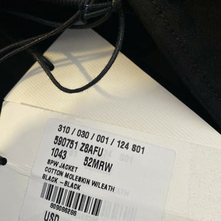 Neue 2400 $ Gucci Herren-Manteljacke aus übergroßem Baumwoll-Moleskin, Schwarz, 42 US/52 Eu