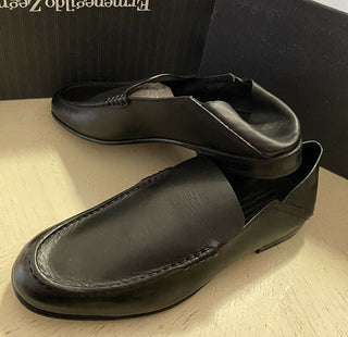 Neue 750 $ Ermenegildo Zegna Iconic Mokassin-Leder-Loafer-Schuhe Schwarz 10,5 US