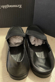 Neue 750 $ Ermenegildo Zegna Iconic Mokassin-Leder-Loafer-Schuhe Schwarz 10,5 US