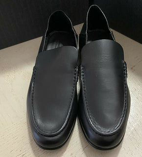 Neue 750 $ Ermenegildo Zegna Iconic Mokassin-Leder-Loafer-Schuhe Schwarz 10,5 US