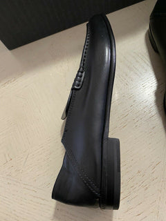 Neue 750 $ Ermenegildo Zegna Iconic Mokassin-Leder-Loafer-Schuhe Schwarz 10,5 US