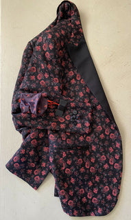 Neu mit Etikett: 4.150 $ Isaia Smoking-Sportjacke mit Blumenmuster aus Jacquard, Schwarz/Rot, 38R US/48R Eu