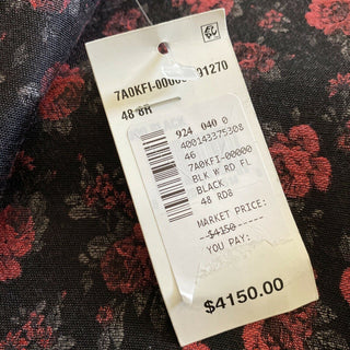 Neu mit Etikett: 4.150 $ Isaia Smoking-Sportjacke mit Blumenmuster aus Jacquard, Schwarz/Rot, 38R US/48R Eu