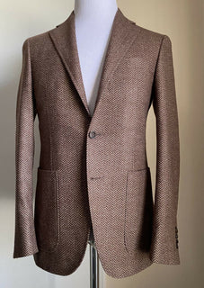 NWT $ 1695 Canali Kei Herrenjacke Blazer Braun 36R US (46R Eu) Italien