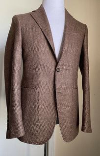 NWT $ 1695 Canali Kei Herrenjacke Blazer Braun 36R US (46R Eu) Italien